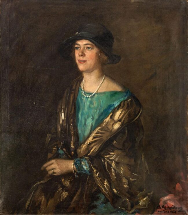 художник Никола Михайлов "Портрет на жена" маслени бои 1930-те години