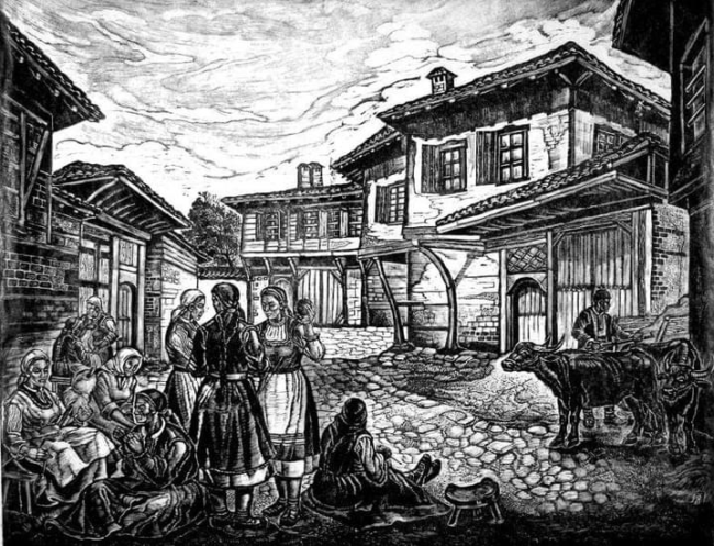 художник Сидония Атанасова линогравюра